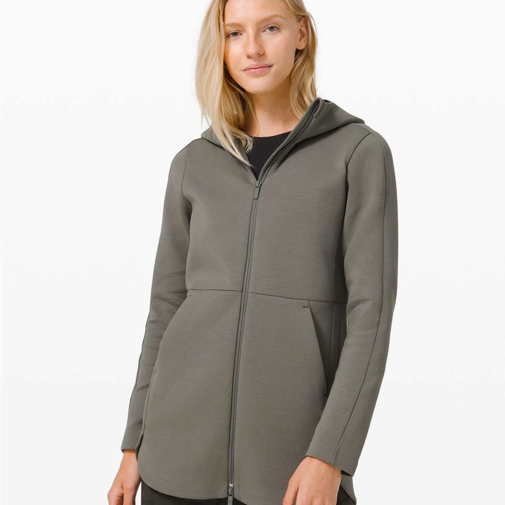 Lululemon Going Places Hooded Jacket in Grey Sage Size 4